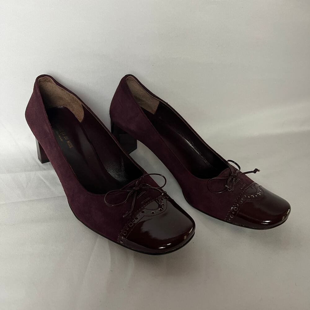 COMME CA DU MODE Burgandy Leather Pump Heels Size 22.5 Japan, US 7.5